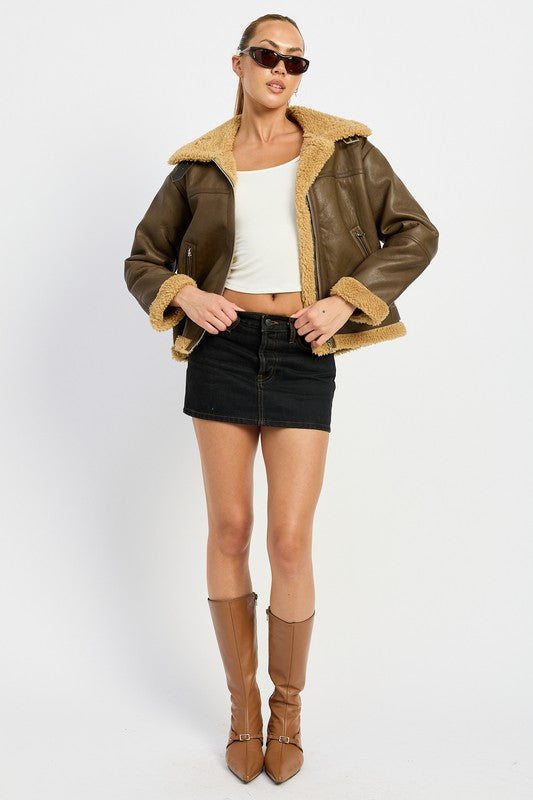 SHEARLING MOTO JACKET