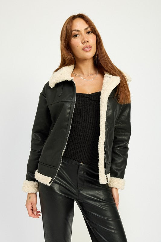 SHEARLING MOTO JACKET