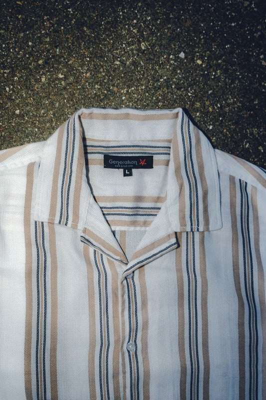 Men's Textured Striped Shirt