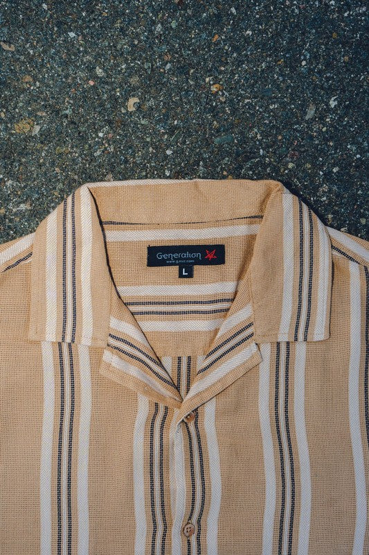 Men's Textured Striped Shirt