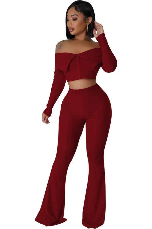 WOMEN FASHION TWO PIECE PANTS SET