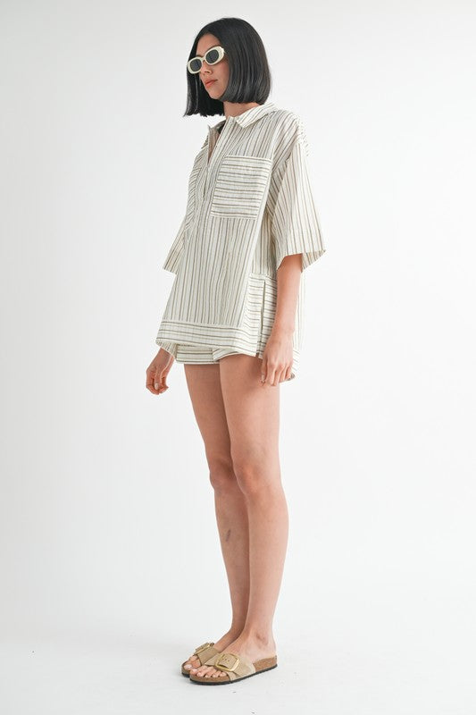 STRIPE OVERSIZED TUNIC TOP