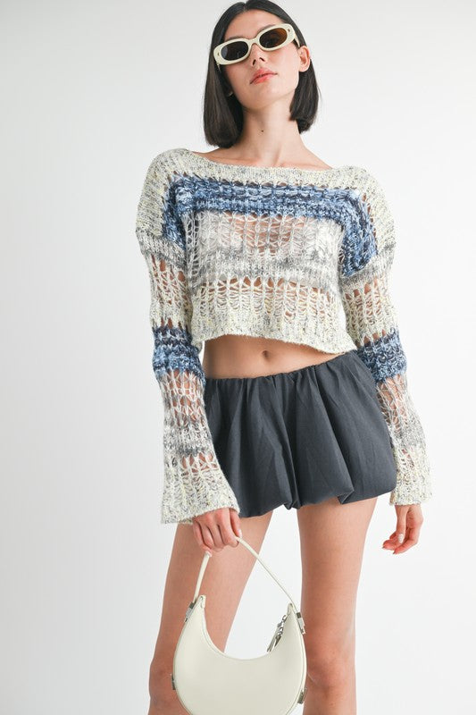 LOOSE KNITTED CROP SWEATER