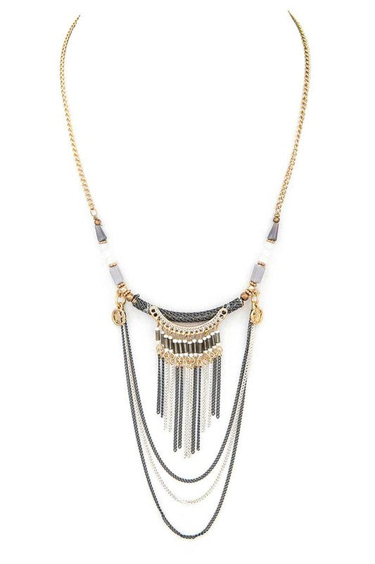 Beads & Layer Chains Necklace