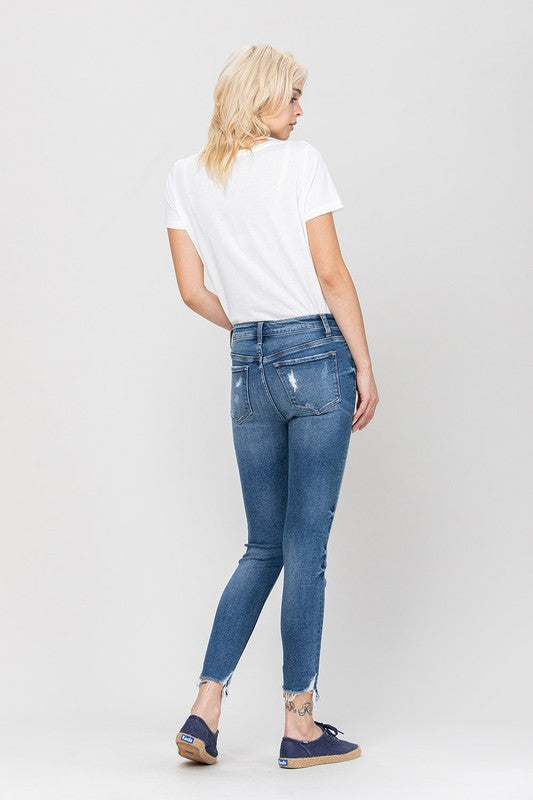 HIGH Rise Ankle Skinny Hem Details