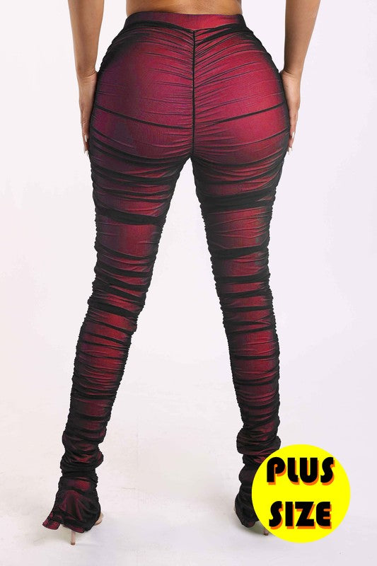 Double layered ruched leggings