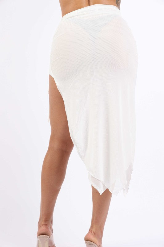 Ariel Mesh Cover Up Midi Skirt