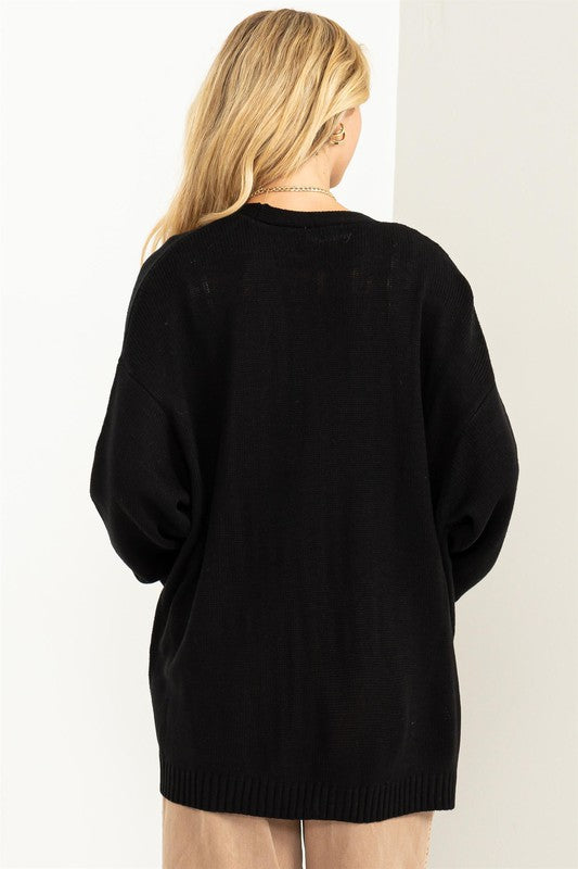 TRUE STORY OPEN FRONT CARDIGAN SWEATER