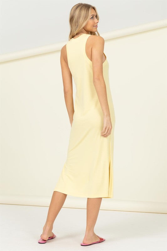 HAZY DREAMS SLEEVELESS MIDI DRESS