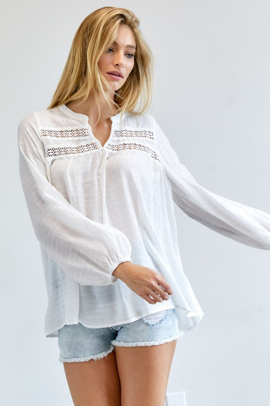 SOLID V NECK BLOUSE TOP