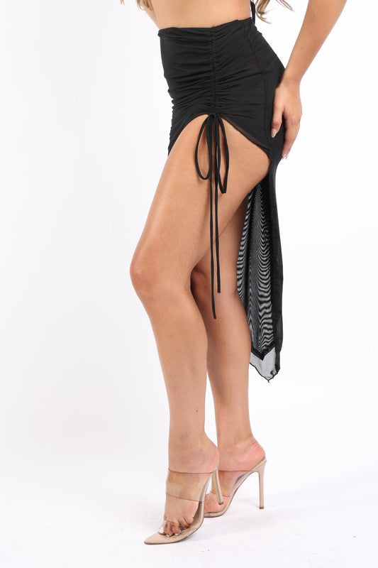 Ariel Mesh Cover Up Midi Skirt