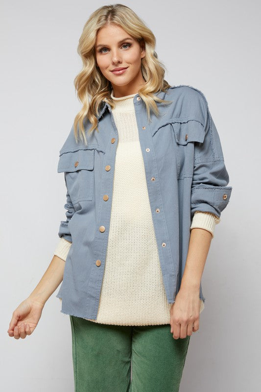 SEQUIN LONG SLEEVE BUTTON DOWN JACKETS