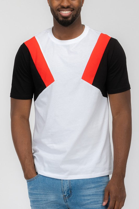 Men's Color Block Short Sleeve Tshirt