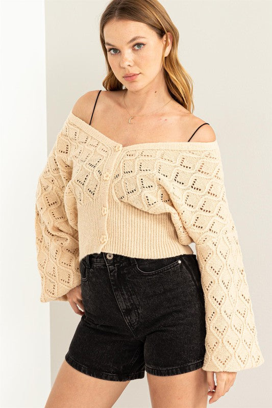 Days Together Pointelle Sweater Cardigan