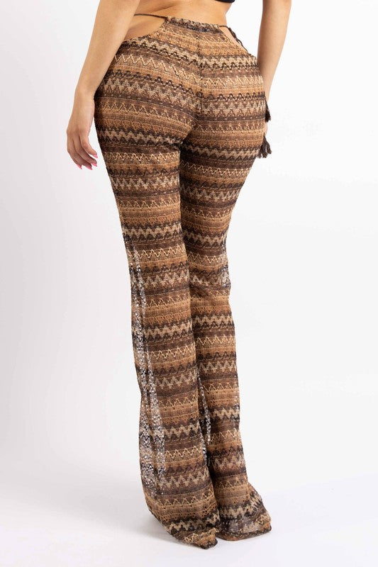 Cut Out Detailed Crochet Pants