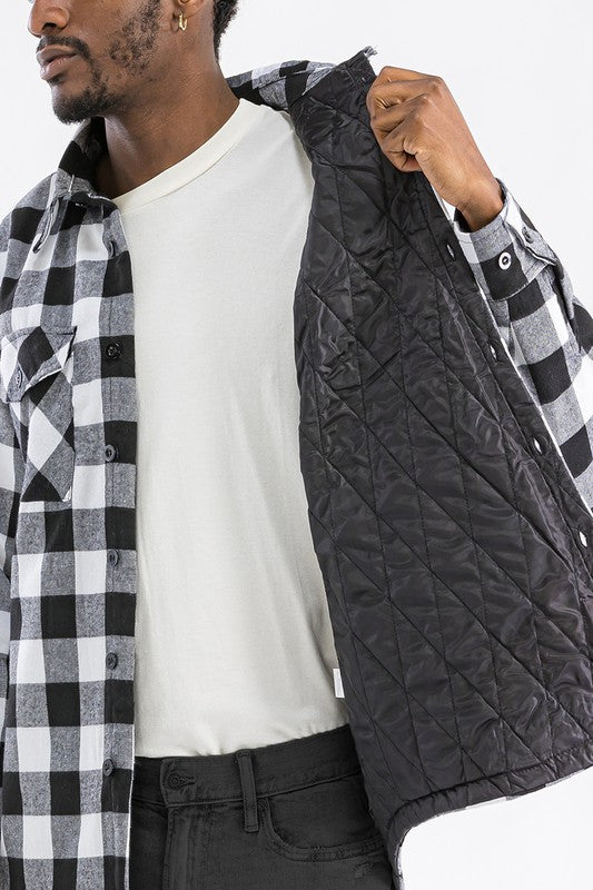 Mens Quilted Padded Flannel