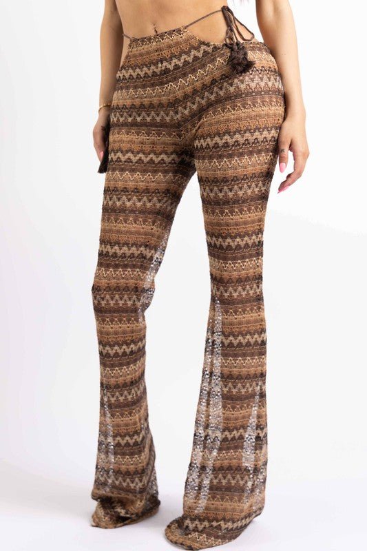 Cut Out Detailed Crochet Pants