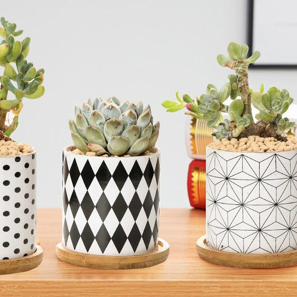 B&W Planters Set of 3