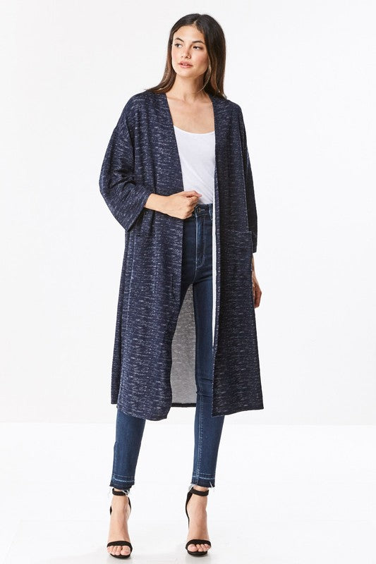 Brushed Knit Maxi Cardigan