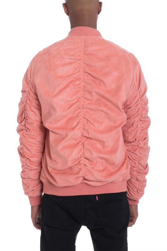 Men's Mirosuede Scrunched Bomber Jacket