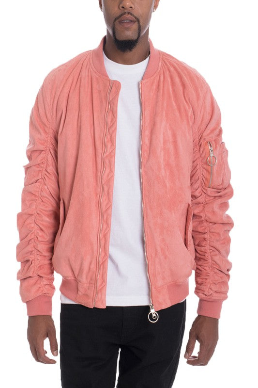 Men's Mirosuede Scrunched Bomber Jacket