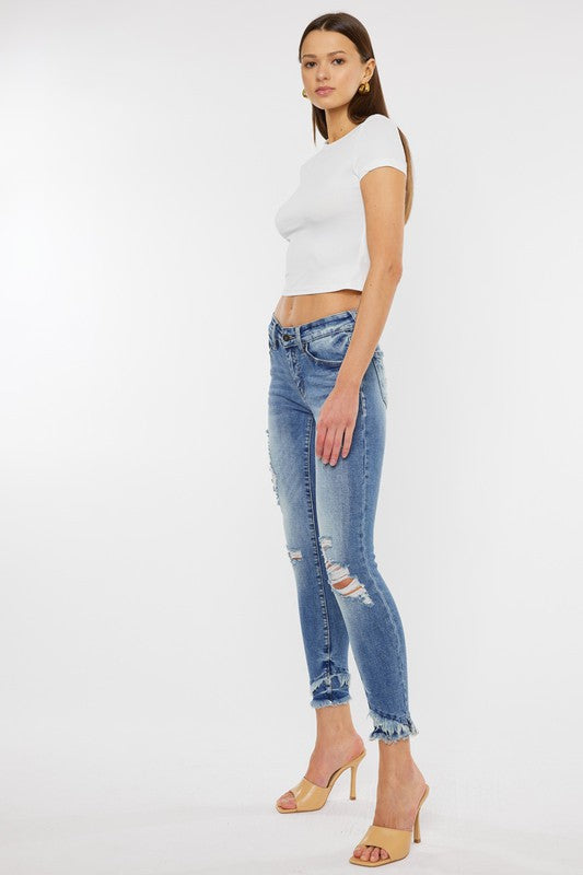 Mid Rise Ankle Skinny Jeans-KC6204M