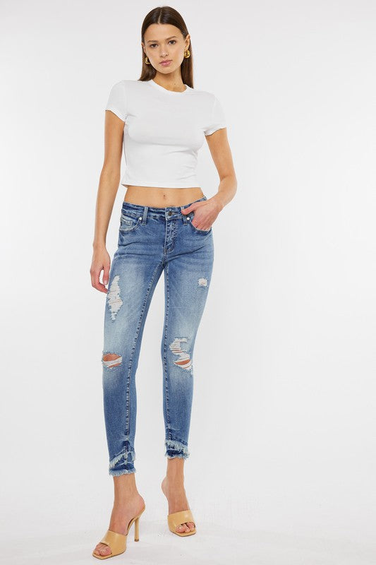 Mid Rise Ankle Skinny Jeans-KC6204M