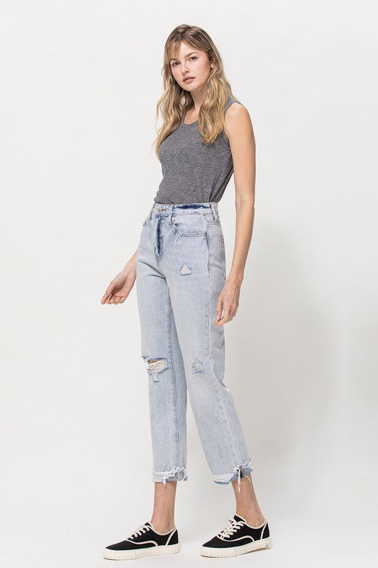 SUPER HIGH RELAXED CUFFED STRAIGHT JEAN