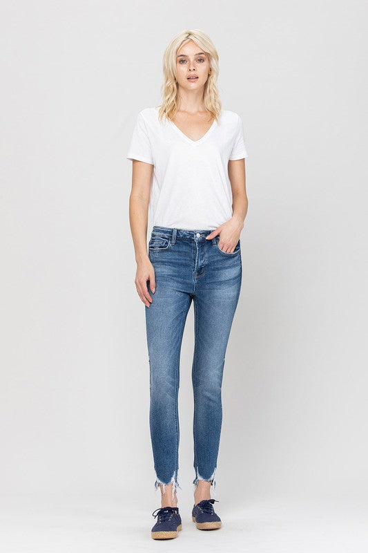 HIGH Rise Ankle Skinny Hem Details