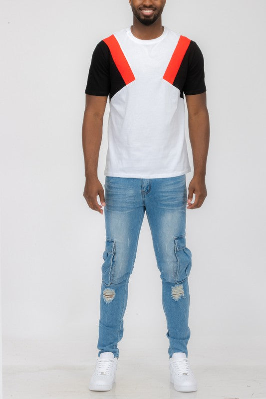 Men's Color Block Short Sleeve Tshirt