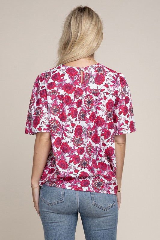 Flutter Sleeve Floral Top