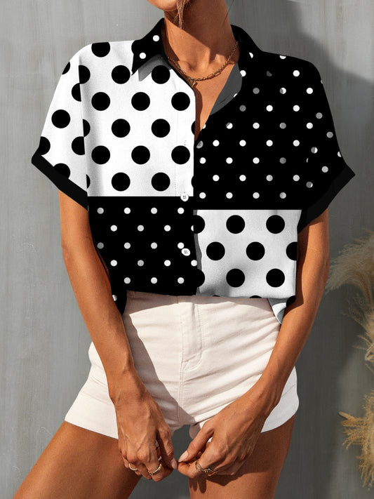 FAM-FAM Polka Dot Short Sleeve Shirt