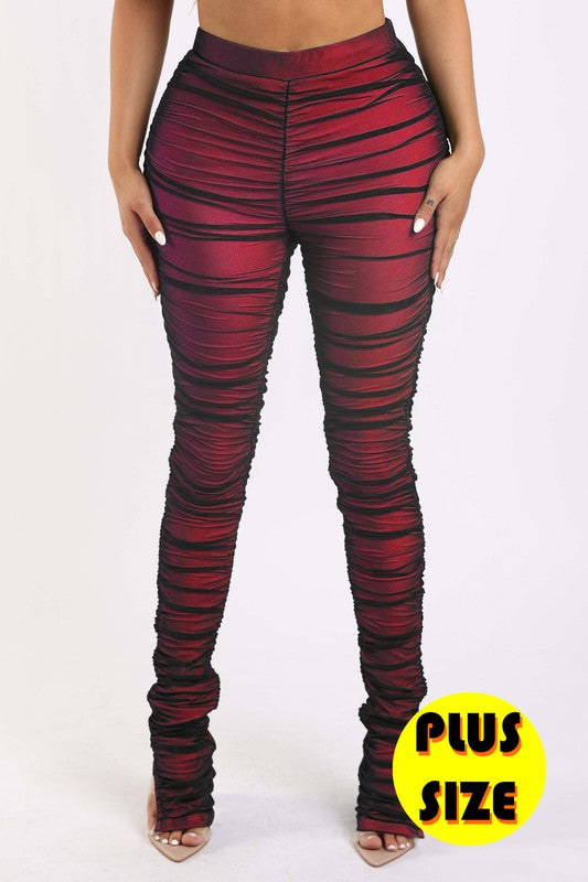 Double layered ruched leggings