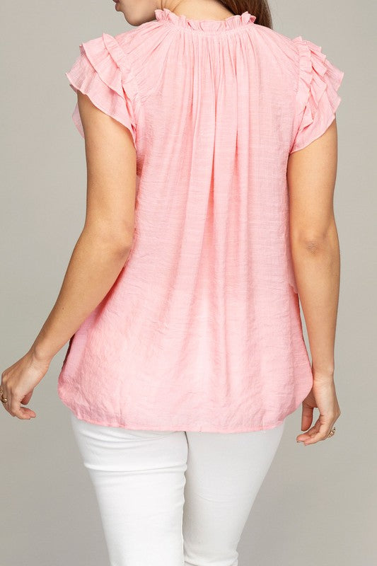 Ruffle trim blouse