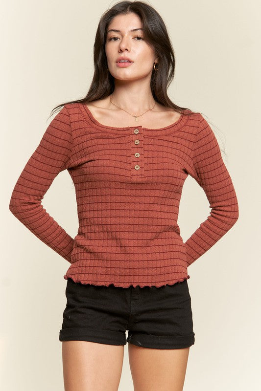 ROUND NECK STRIPE TOP