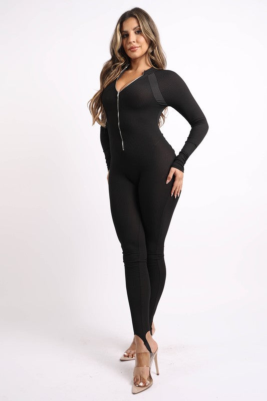 Zipper Front Rib Jumpsuit8