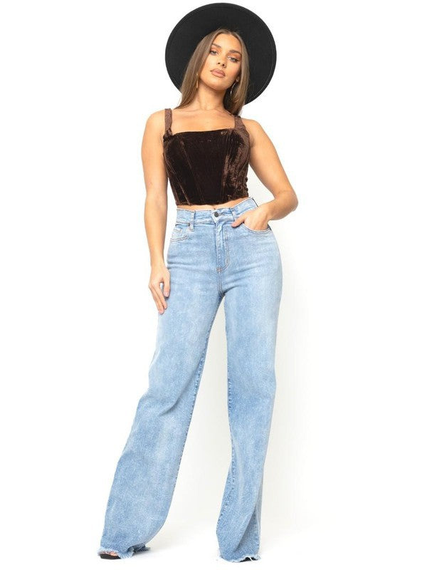 Stone Wash Wide Leg jean