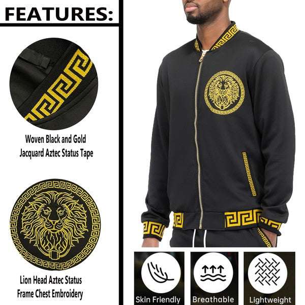 Men's Black and Gold Detail Track Suit