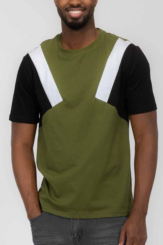 Men's Color Block Short Sleeve Tshirt