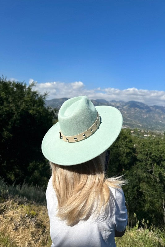 Structured wide brim Fedora with Embellishment