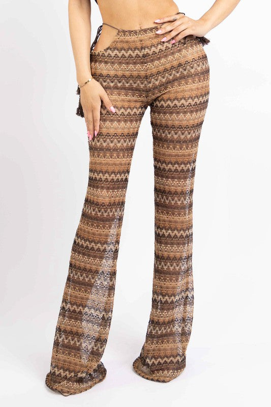 Cut Out Detailed Crochet Pants