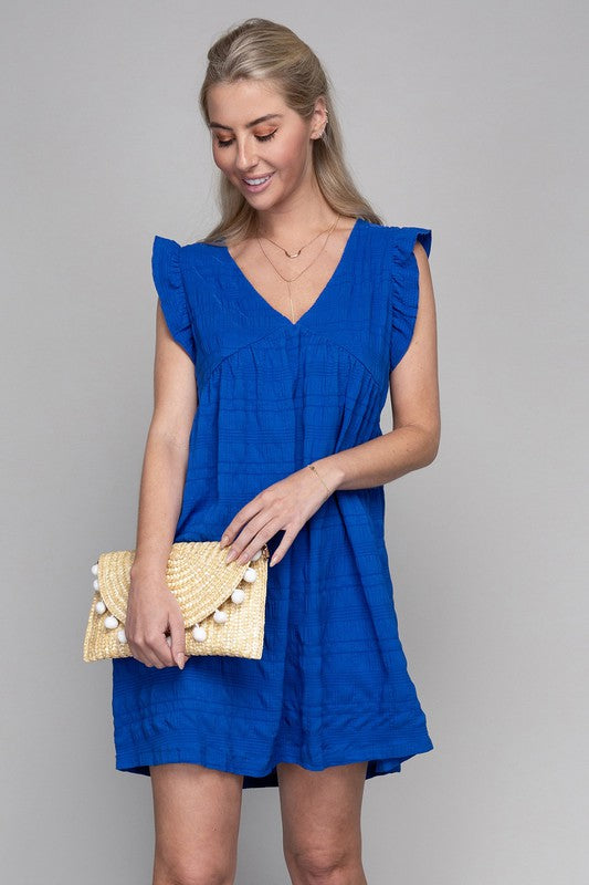 Ruffle Trim Sleeve Baby Doll Dress