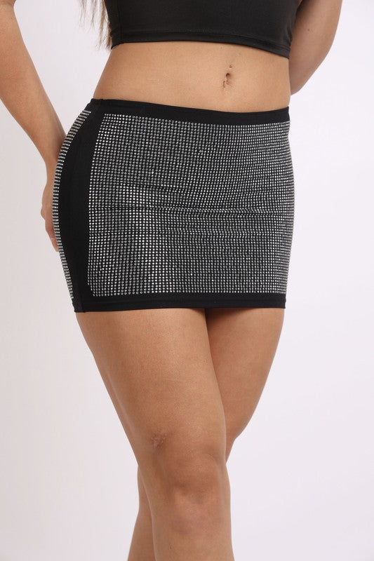 Rhinestone Mini Skirt