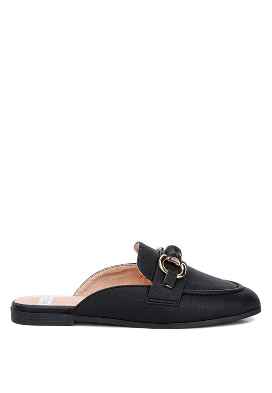 Abner Horsebit Embellished Raffia Slip On Mules