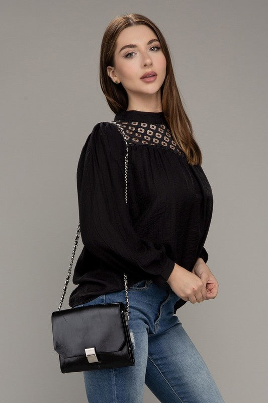 Women's Lace Yoke Blouse