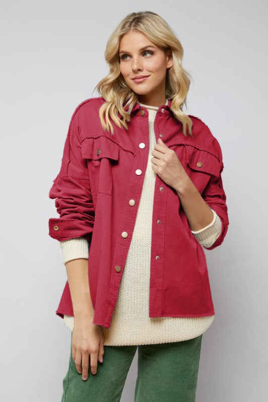 SEQUIN LONG SLEEVE BUTTON DOWN JACKETS