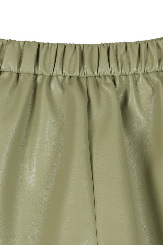 Vegan leather shorts