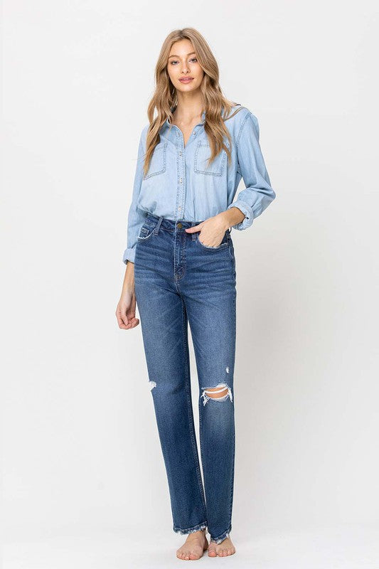 Super High Rise Straight Leg Jeans