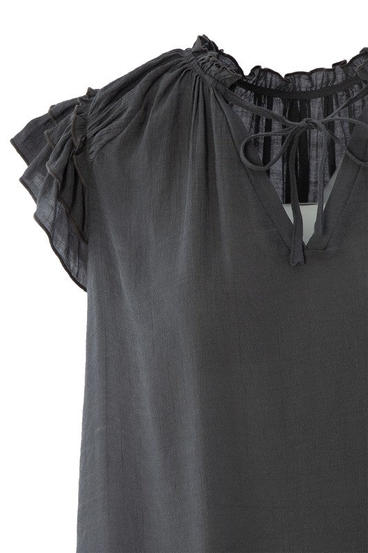 Ruffle trim blouse