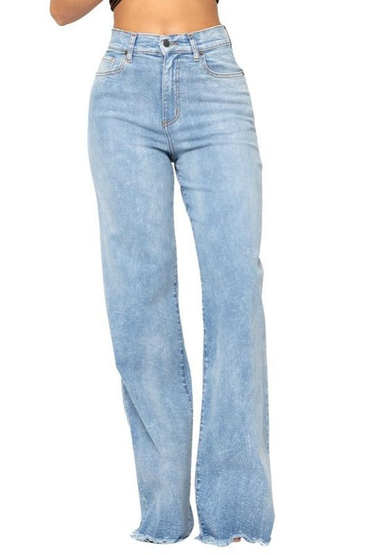 Stone Wash Wide Leg jean